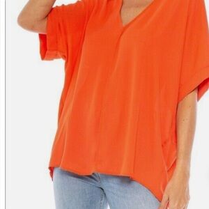 LUSH oversized flowy v neck blouse size Large